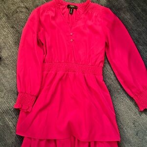 Long sleeve Aqua brand dress, bright pink. Girls size 14